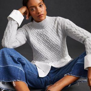 Maeve Cable-Knit Layered Sweater